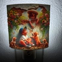 Kids and Dog Nightlight