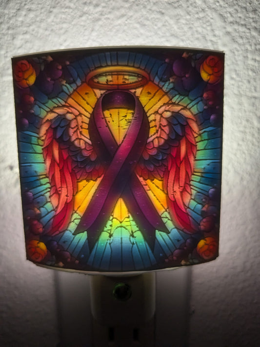 Purple Awareness Ribbon Nightlight