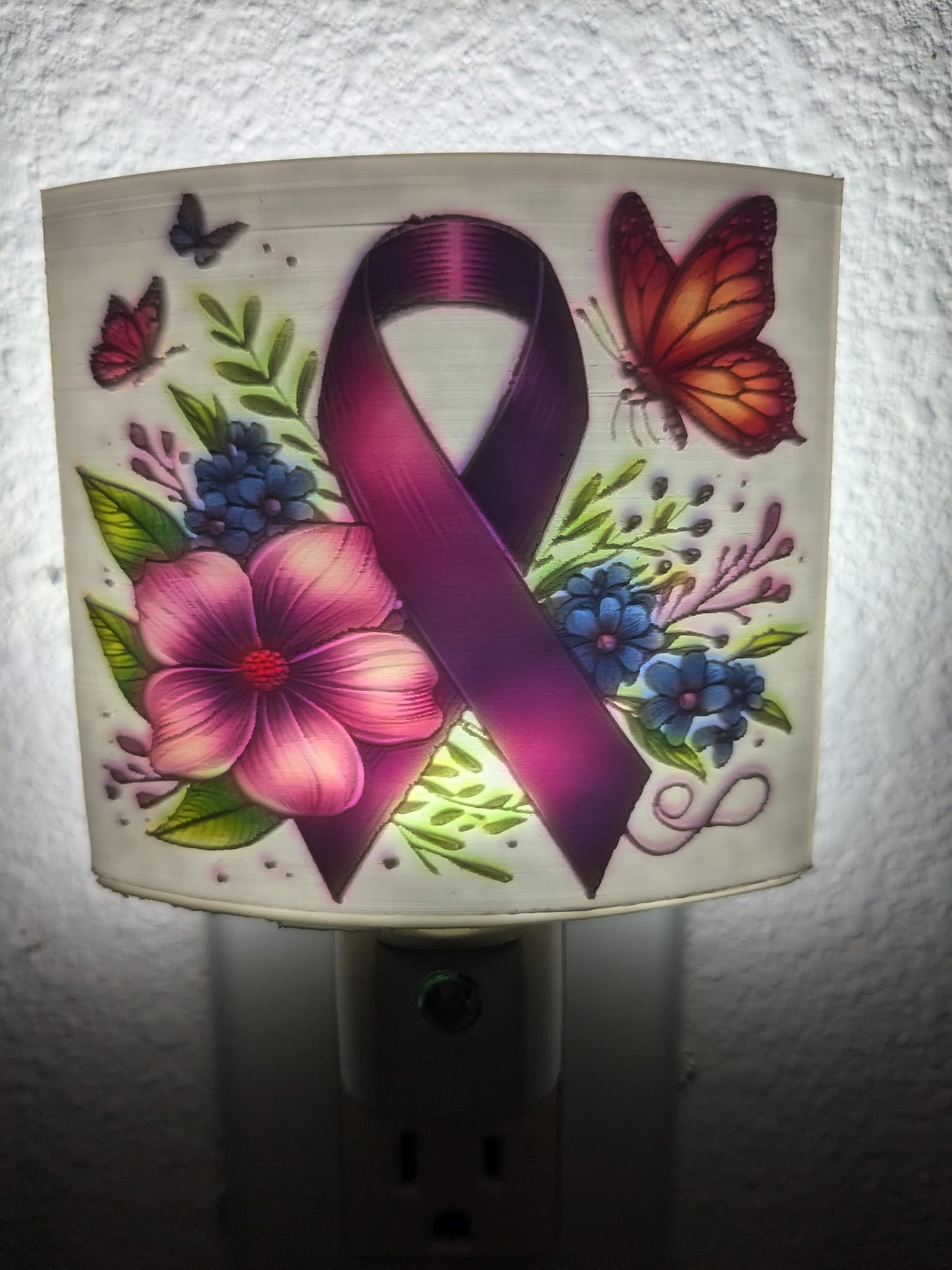 Purple Awareness Ribbon Nightlight