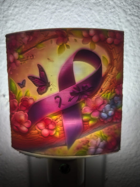 Purple Awareness Ribbon Nightlight