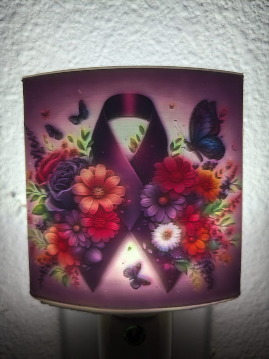 Purple Awareness Ribbon Nightlight