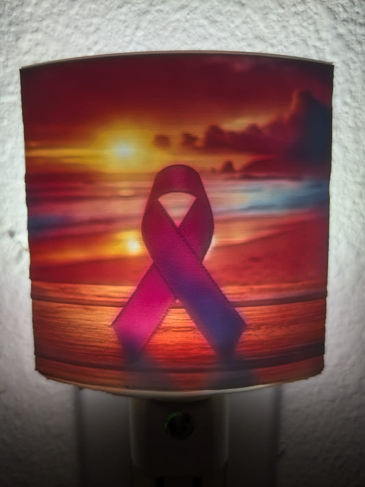 Purple Awareness Ribbon Nightlight